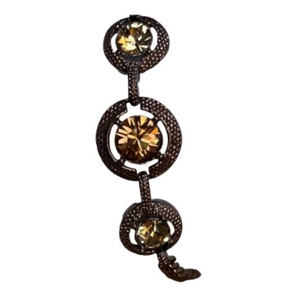 Givenchy Women's Three Crystals Copper Color Chain Bracelet - Picture 4 of 11